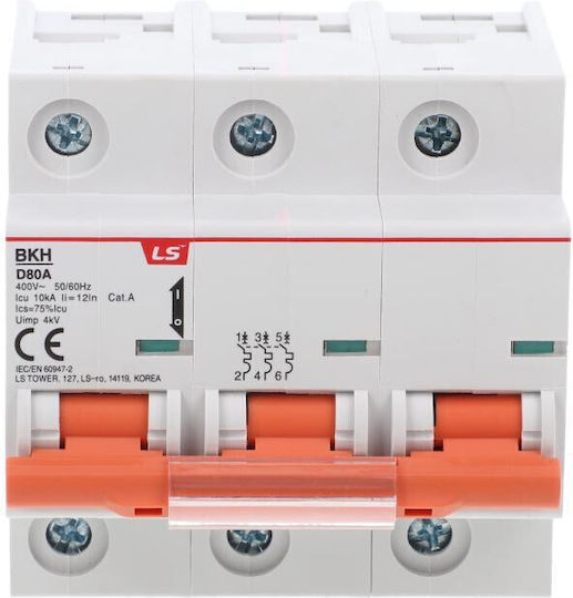 LS Automatic Circuit Breaker 80A Triple-pole AC 03.018.0356