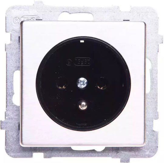 Ospel Sonata Single Walled Power Socket Silver
