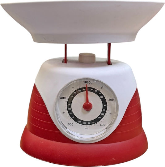 Mechanical Plastic Digital Kitchen Scale up to 1kg Red