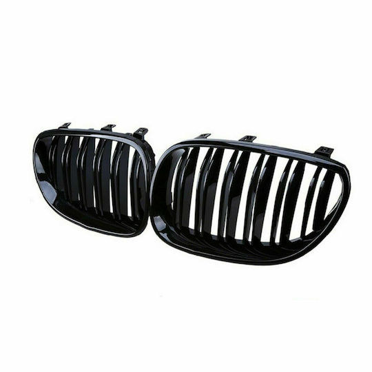 Капаци За Огледала Batman Стил Двойна Бъбрек Подходящи За BMW 5 Series E60 E61 2003-2009 Черен Гланц