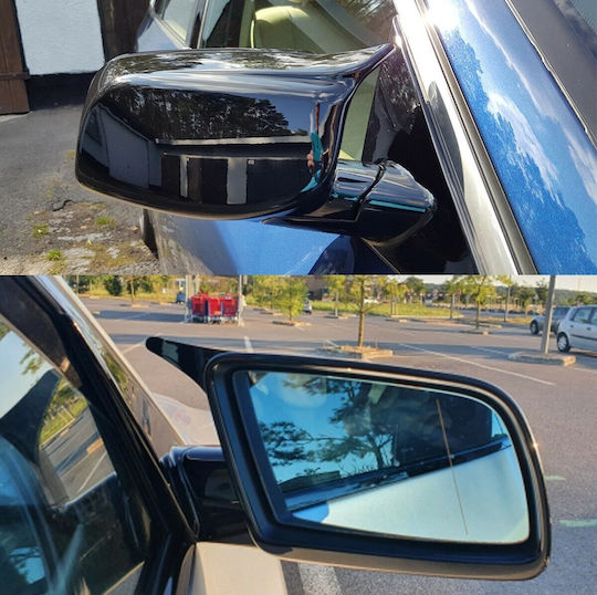 Капаци За Огледала Batman Стил Двойна Бъбрек Подходящи За BMW 5 Series E60 E61 2003-2009 Черен Гланц