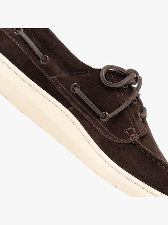 Leather Men's Boat Shoes in Brown Colour