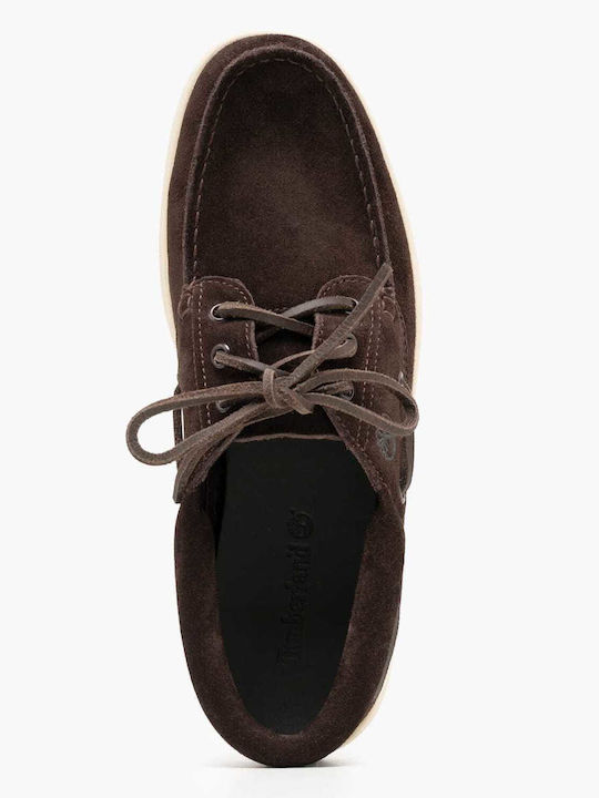 Leather Men's Boat Shoes in Brown Colour