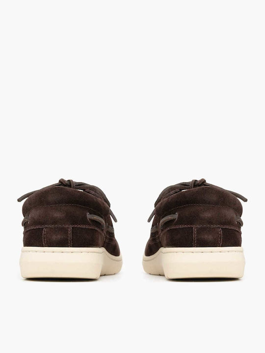 Leather Men's Boat Shoes in Brown Colour