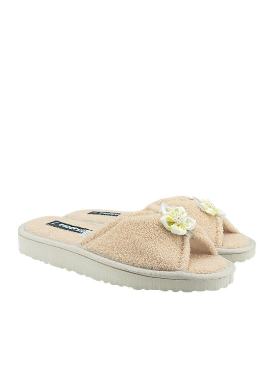 Terry Women's Winter Slippers Beige
