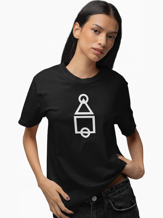 Tricou Squid Game Simboluri Negru Tricou Squid Game Simboluri Negru