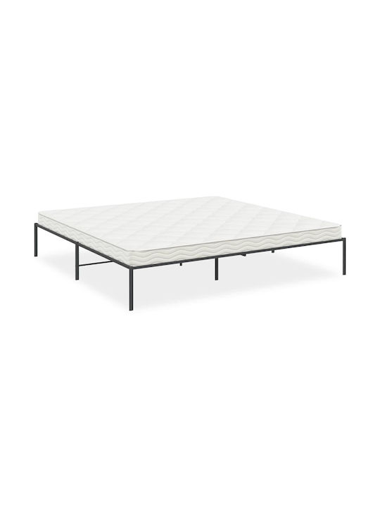 King Size Metallbett Schwarz mit Lattenrost für Matratze 193x203cm