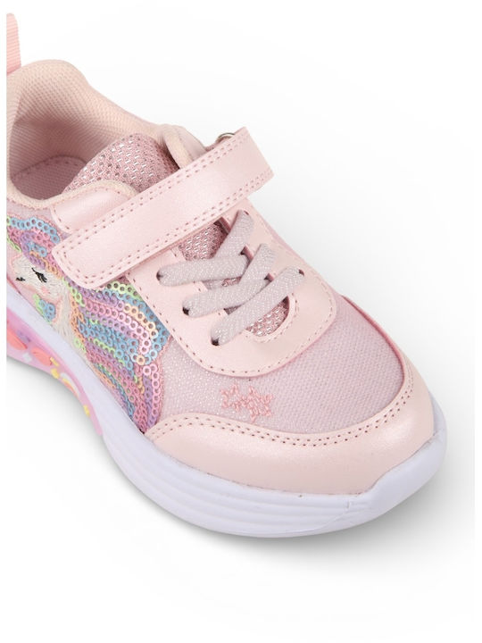 Παιδικά Sneakers με Φωτάκια Ροζ
