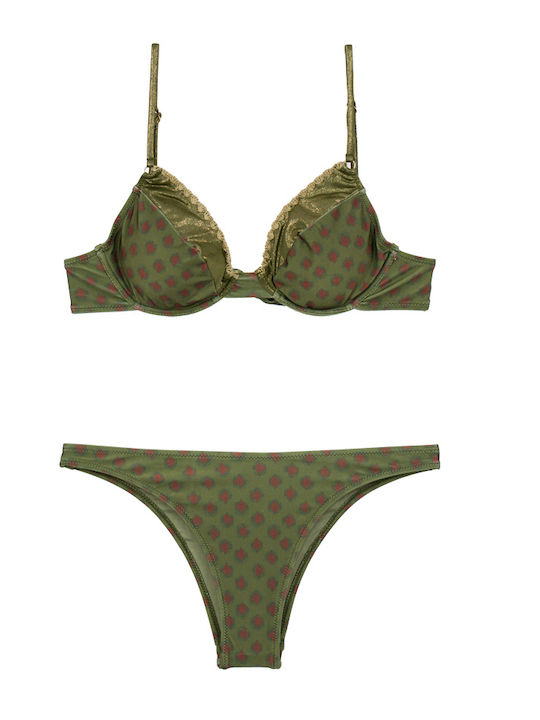 Γυναικείο Μαγιό Bikini Μπανέλα Boho-chic Χακί Γυναικείο Μαγιό Bikini Μπανέλα Boho-chic Χακί
