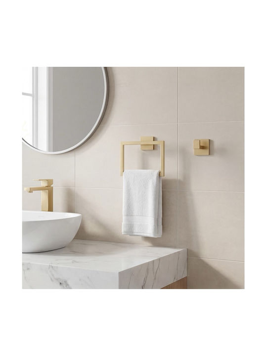 Naron Wall Mounted Bathroom Accessory Set Inox Gold 5 Pieces
