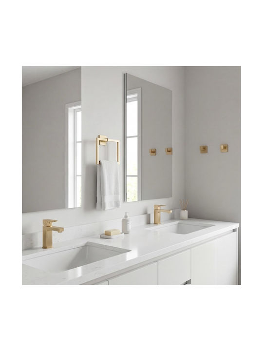 Naron Wall Mounted Bathroom Accessory Set Inox Gold 5 Pieces