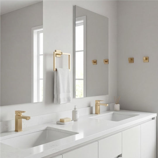 Naron Wall Mounted Bathroom Accessory Set Inox Gold 5 Pieces