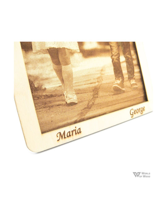World of Wood Wooden Photo Frame with Beige Frame