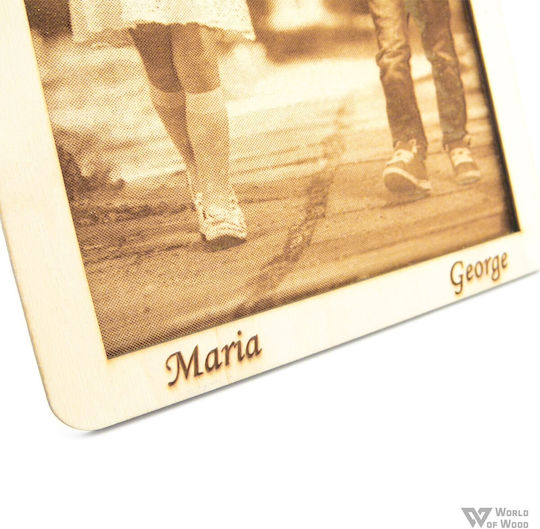 World of Wood Wooden Photo Frame with Beige Frame