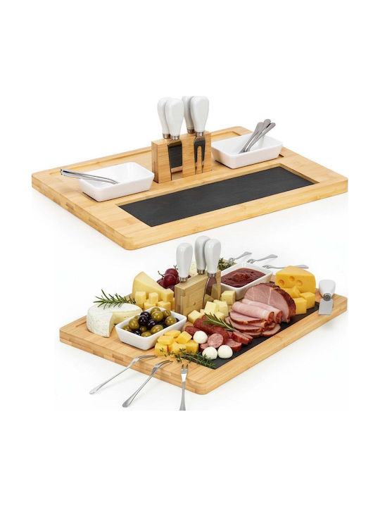 Plăci De Servire Brânză Cu Mâner Lemn 40x30x8cm 13 Bucăți