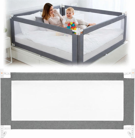 Bară de Protecție pentru Pat din Metal în Culoare Gri 210cm