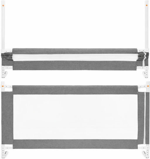 Bară de Protecție pentru Pat din Metal în Culoare Gri 210cm