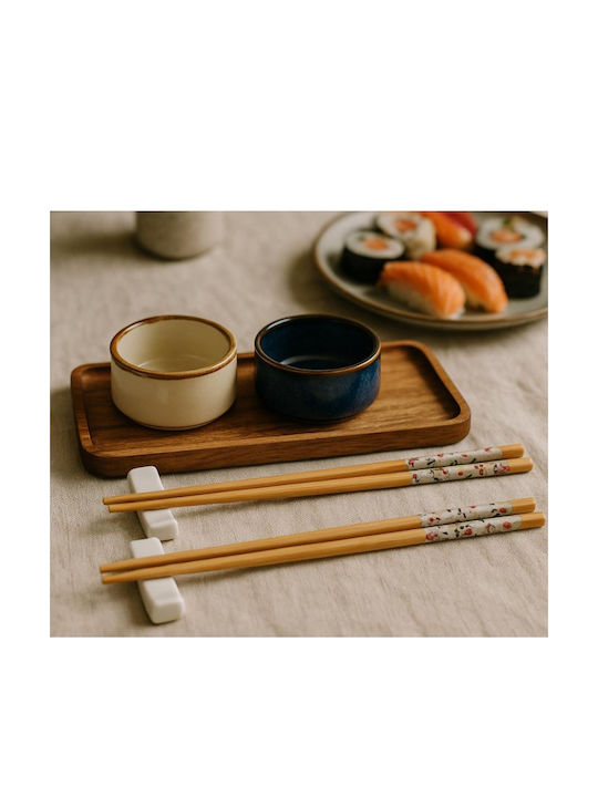 Excellent Houseware Serving Platter for Sushi Wooden 9 Pieces