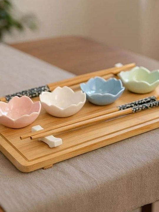 Excellent Houseware Πλατώ Σερβιρίσματος για Σούσι Ξύλινο 30x19.5εκ. 9τμχ