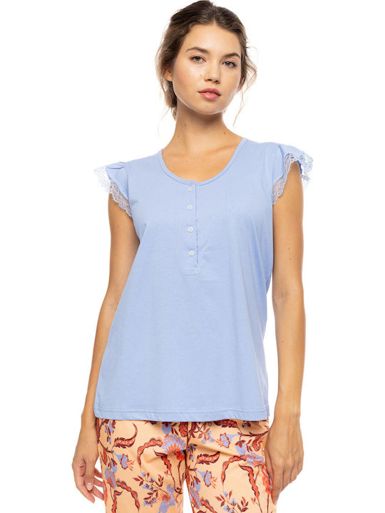 Pink Label Sommerliches Damen-Schlafanzug-Set Tropical Flower