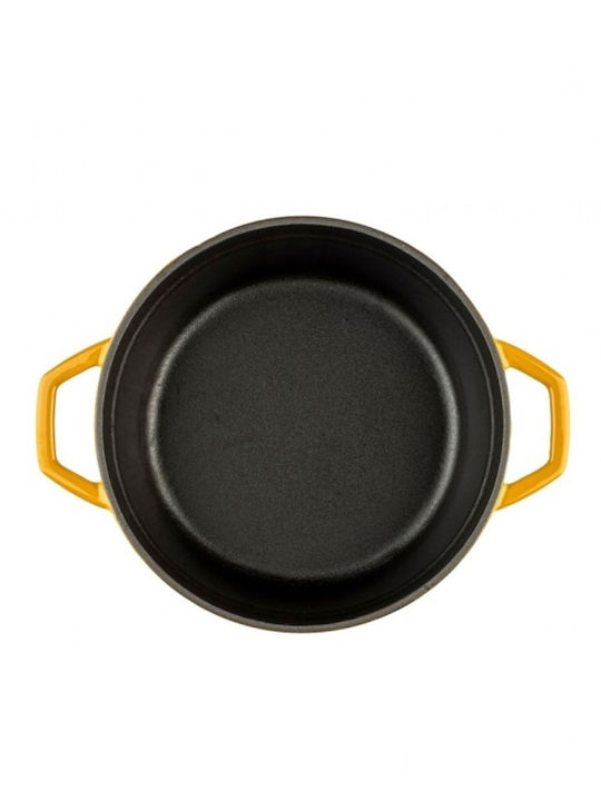 Hosse Deep Cast Iron Pot 4.4l 24cm Yellow