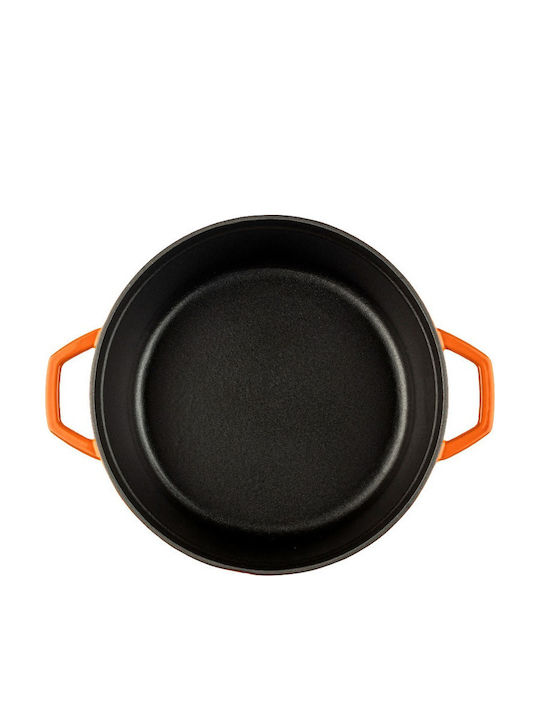 Hosse Deep Cast Iron Pot 4.4l 24cm Orange