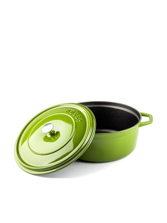 Hosse Deep Cast Iron Pot 4.4l 24cm Green