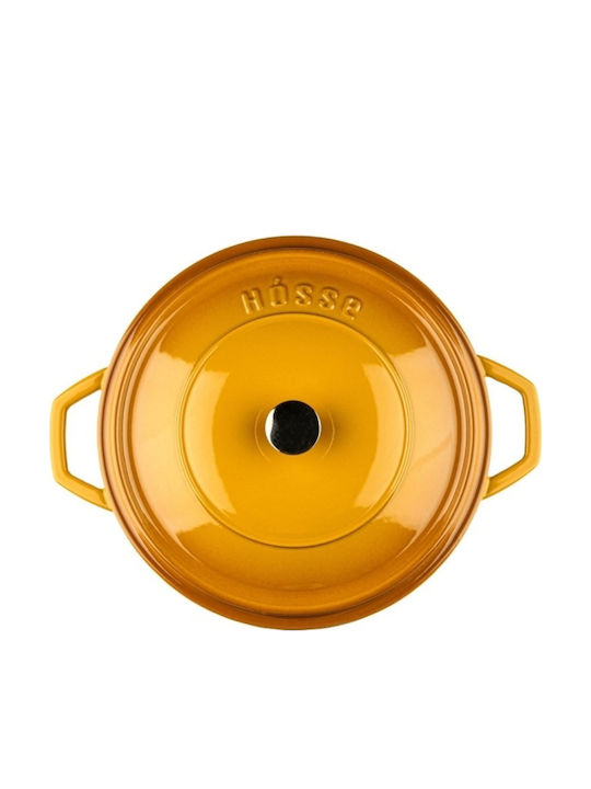 Hosse Deep Cast Iron Pot 3.4lt 28cm Yellow