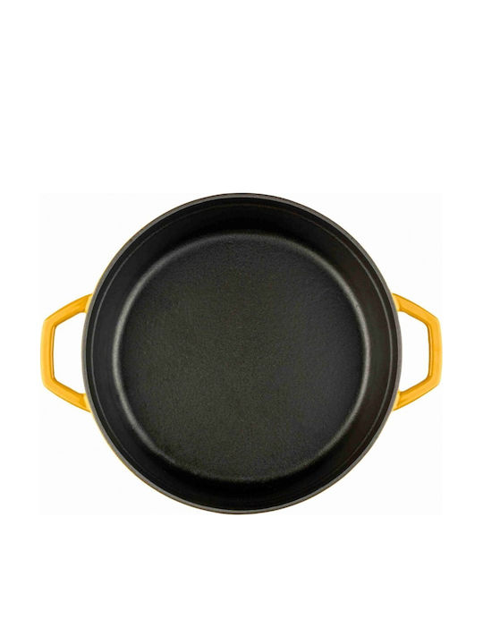 Hosse Deep Cast Iron Pot 3.4lt 28cm Yellow