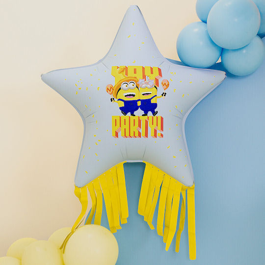 Luftballon Stern Minions Folie Hellblau