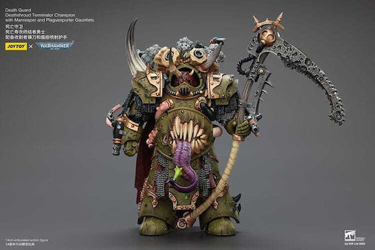 Warhammer 40k Action Figure 1/18 Death Guard Deathshroud Terminator Champion Manreaper Plaguespurter Gauntlets 14 Cm