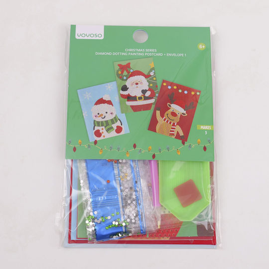 Diy Christmas Series Painting Rhinestones Pattern Reindeer Card Postage Envelope