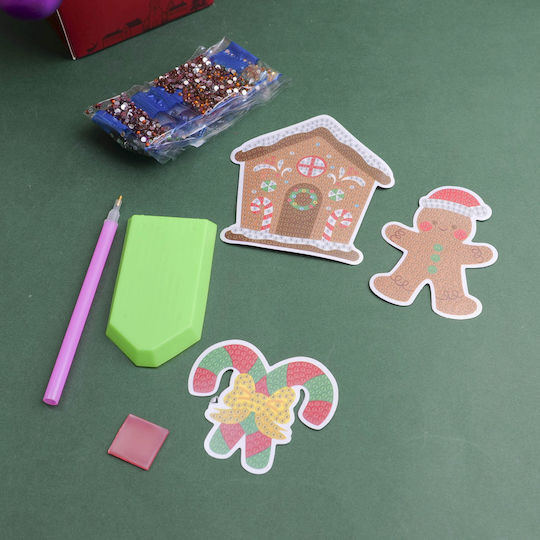 Diy Christmas Series Stickers with Rhinestones Cookie Bear