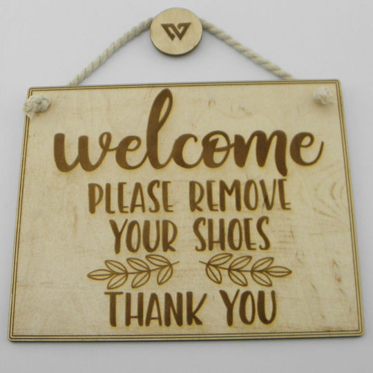World Wood Holzhandwerksdekoration “welcome Bitte Schuhe Entfernen”