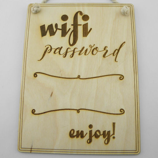 World Wood Wooden Sign “wifi Password Enjoy”