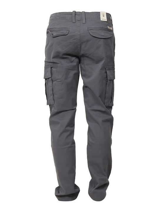Cargo Elastic Trousers in Regular Fit Dusty Blue