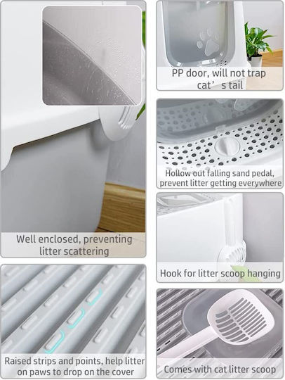 Animal Cat Toilet Closed with Sieve Gray L37 x W35cm