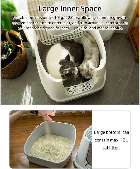 Animal Cat Toilet Closed with Sieve Gray L45 x W40cm