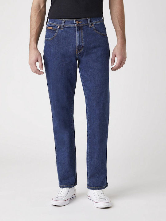 Texas Men's Jeans Pants Elastic with Regular Straight Fit Navy Blue