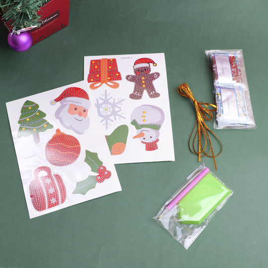 Diy Christmas Series Hanging Decorations Rhinestone Paper 10 Pieces