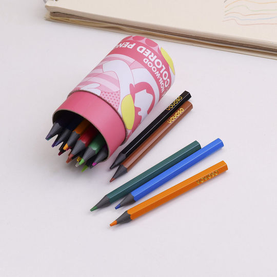 Yoyoso Custom Pink Series Coloured Pencils Cylindrical Box 24 Colours