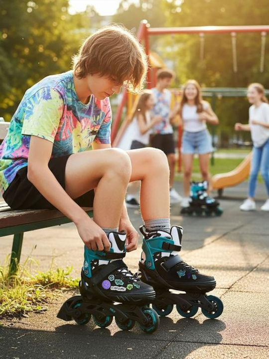 Nils Inline Adjustable Rollers Turquoise Kids