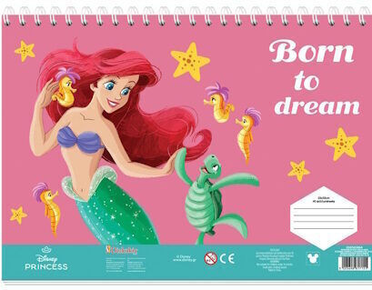 Drawing Pads 23x33cm 40 Sheets Stickers Disney Princess Ariel Various Designs 565864