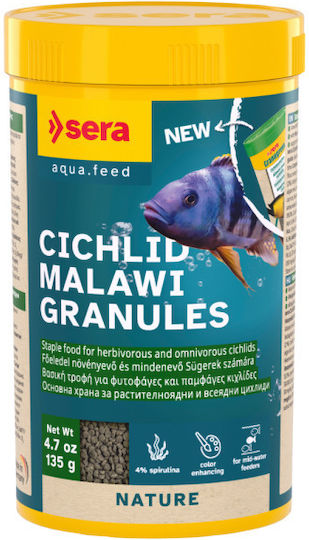Sera Granugreen Nature Fish Food in Granules with Spirulina 250ml
