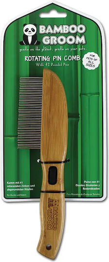 Bamboo Groom Comb Medium for Long-Haired Dogs for Coat Grooming
