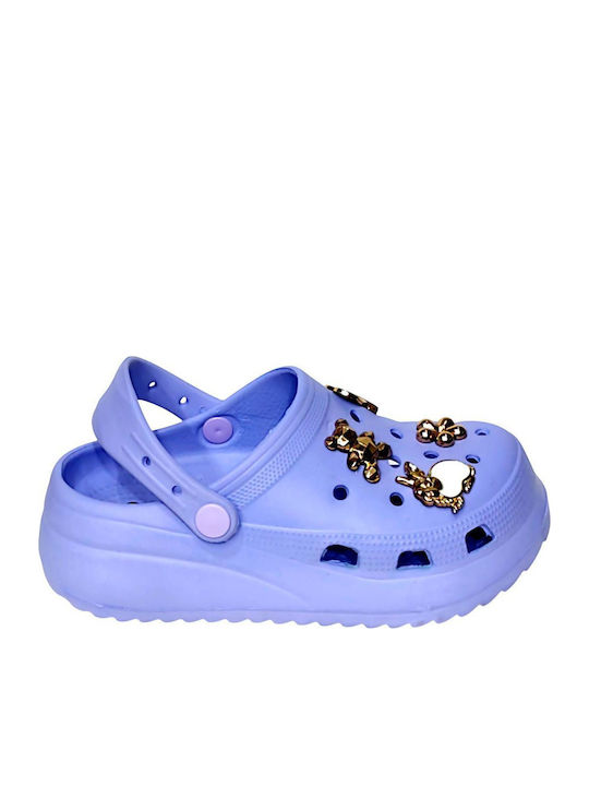 Kids Beach Clogs Lilac E428-F-LILAC