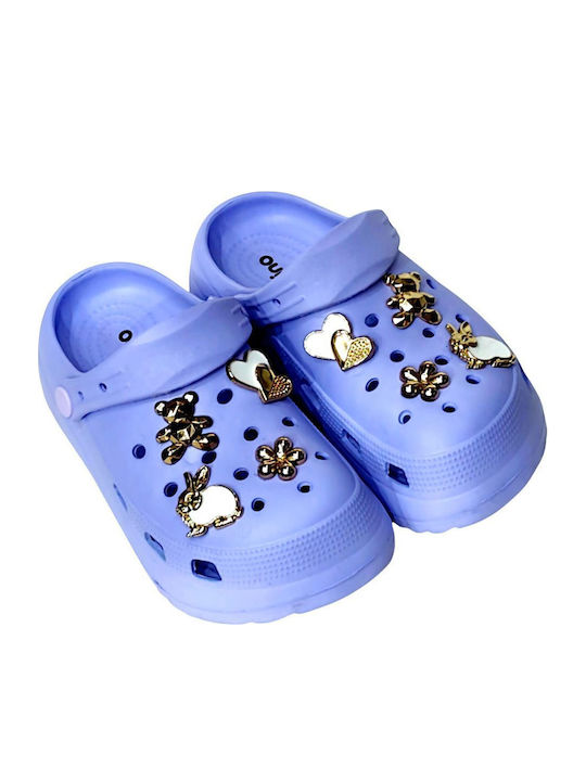 Kids Beach Clogs Lilac E428-F-LILAC