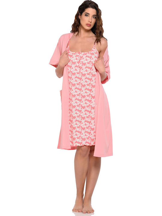 Clio Lingerie Maternity And Breastfeeding Nightgown Pink