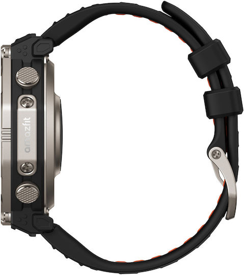 Amazfit T-Rex Ultra 2 Titanium 51mm Waterproof Smartwatch with Heart Rate Sensor Black