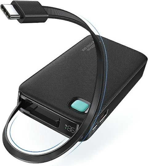 Usams CD224 Power Bank 10000mAh 20W mit USB-A Ausgangsanschlüsse und USB-C Ausgangsanschlüsse Lila
